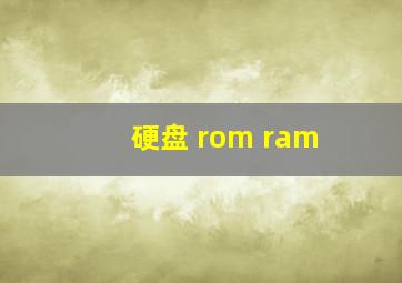 硬盘 rom ram